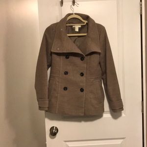 Like-new tan double button peacoat